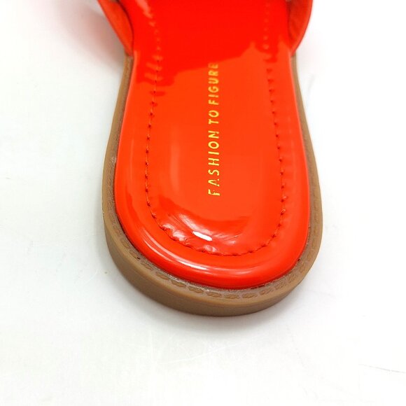 Fashion To Figure Women Tiana Flat Sandal - Wide Width Slide Sandals - Size 7.0 - Picture 8 of 10